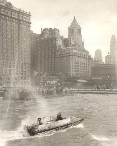 1929 год.  Из маями в нью-йорк на лодке?